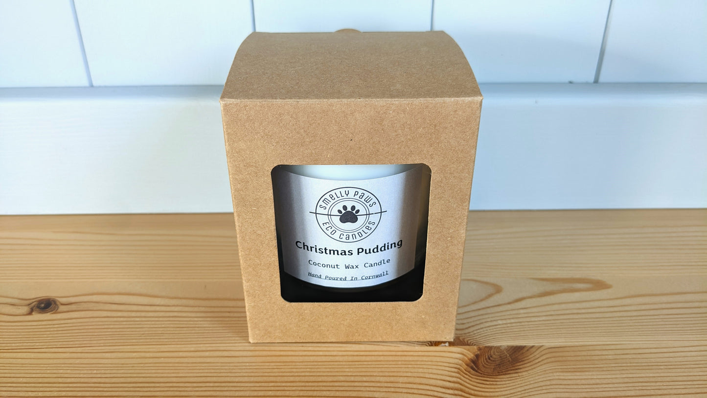 Christmas Pudding candle in a cardboard presentation box
